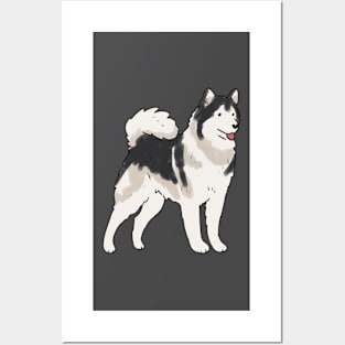 Alaskan Malamute drawing Posters and Art